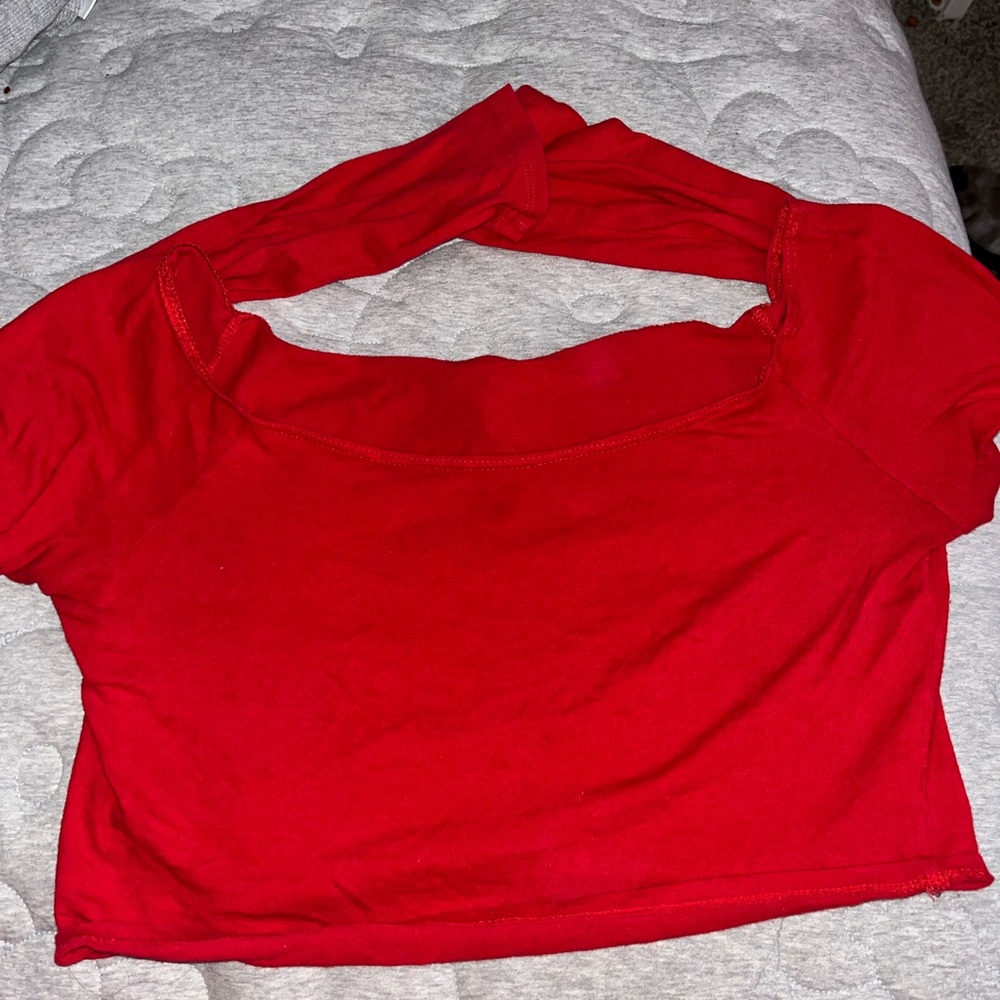 Red crop top